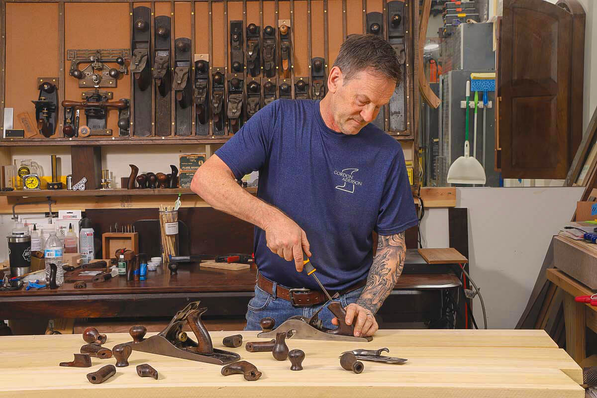Gordon Addison Stanley Hand Plane Knob and Tote Rosewood Repair