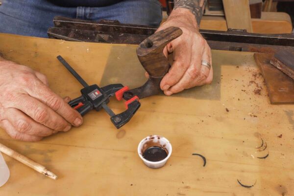 Gordon Addison plane tote knob and rosewood repair