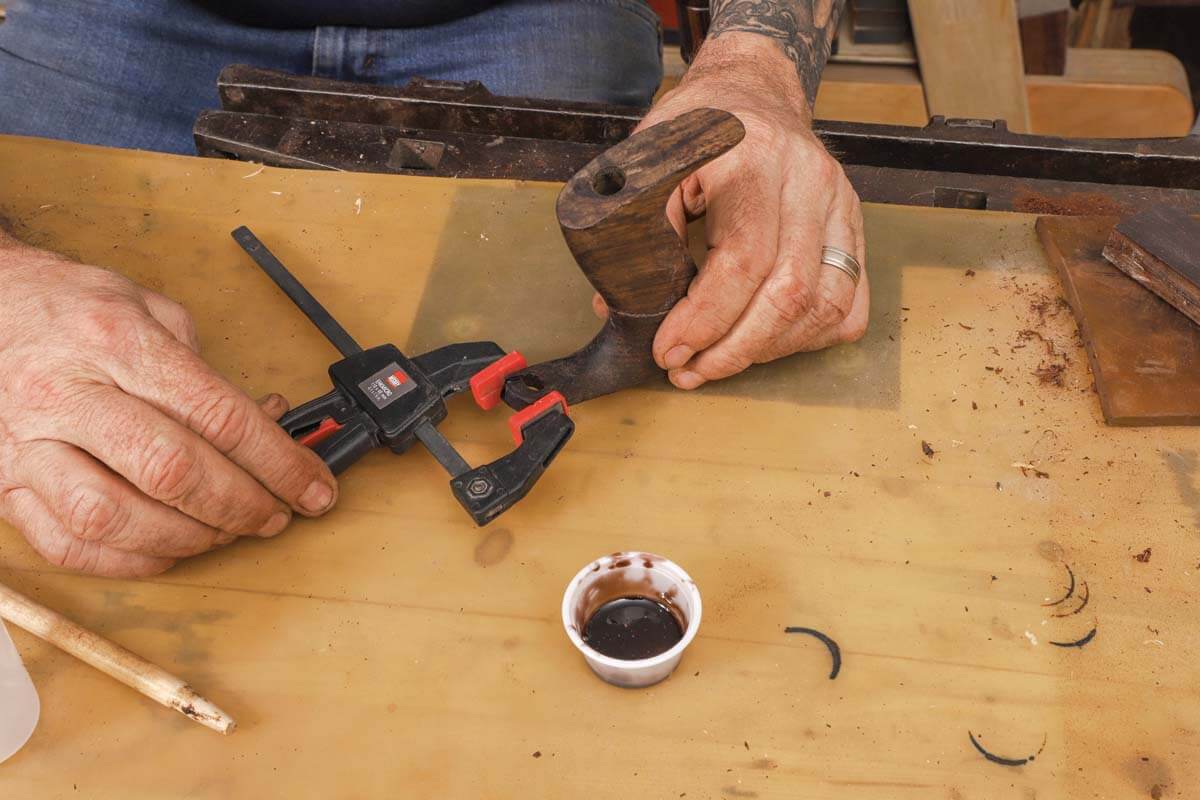 Gordon Addison plane tote knob and rosewood repair